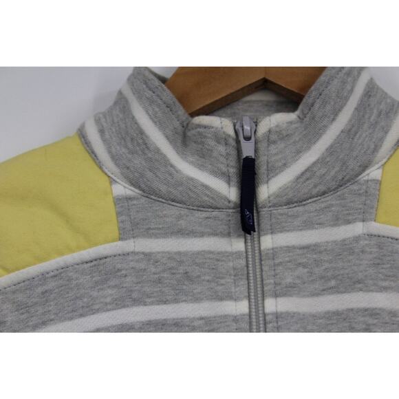 Vineyard Vines Sweater Small Stripped 1/4 Zip Pullover Fleece Gray Yellow - Picture 7 of 8